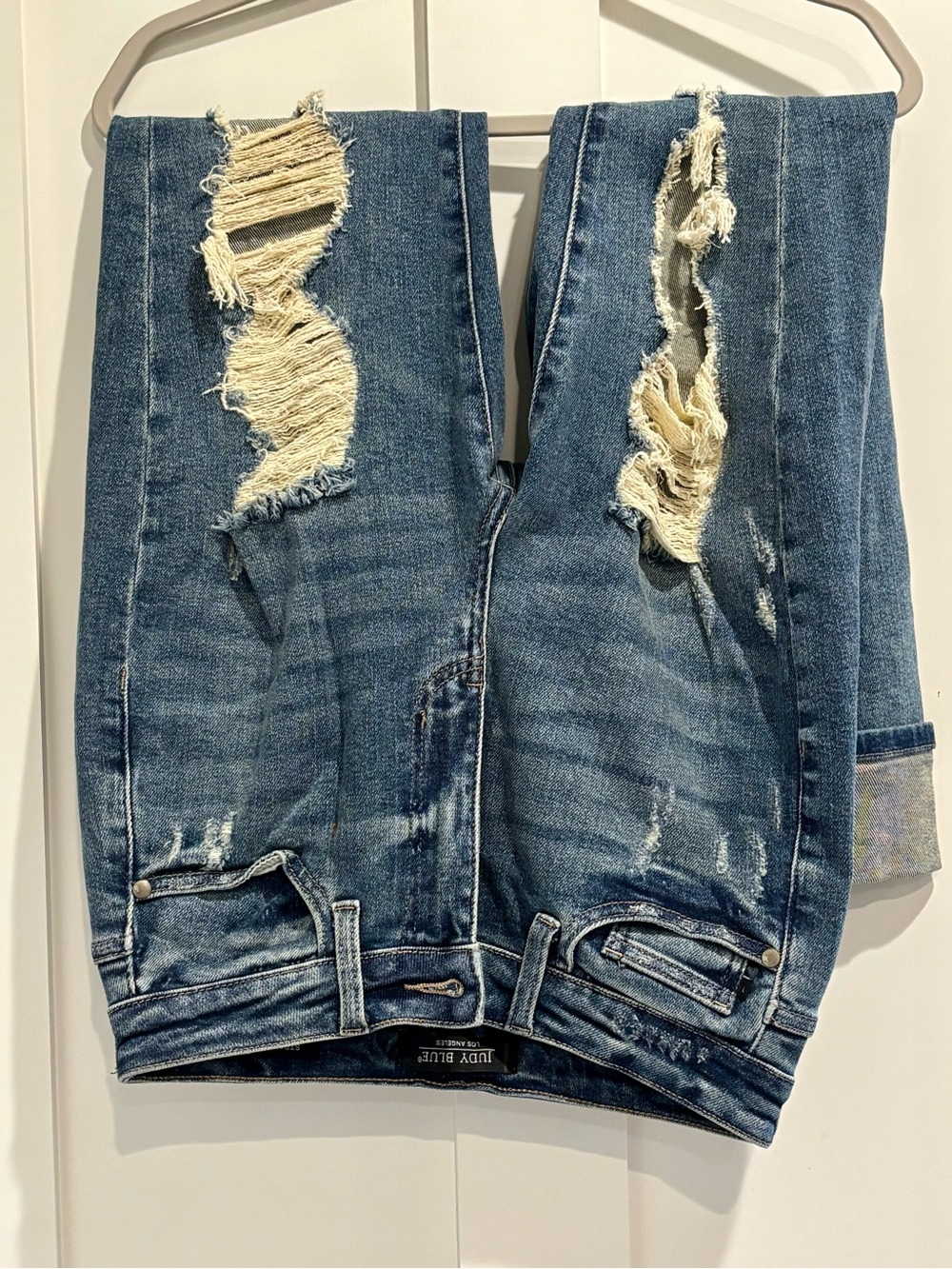 Judy Blue Distressed Blue Ripped Jeans